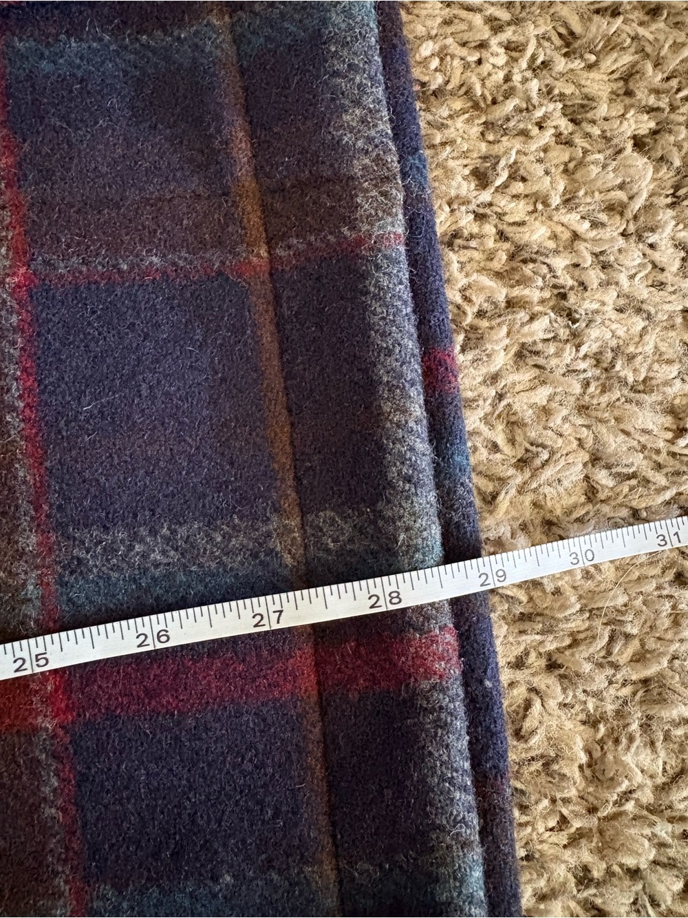 Cabincore Oversized Fall Plaid Vintage Pendleton Navy & Green Wool Shacket Large - Picture 5 of 6
